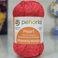 Пряжа Пехорка ЖЕМЧУЖНАЯ 06 красный (5 мотков)