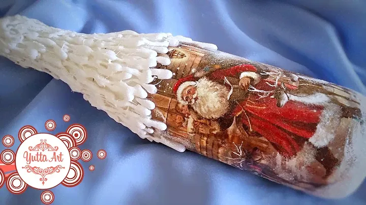 🎄Очень легкий декор бутылки к новому году. Мастер-класс от Ютты Арт. Новогодний декупаж❄️